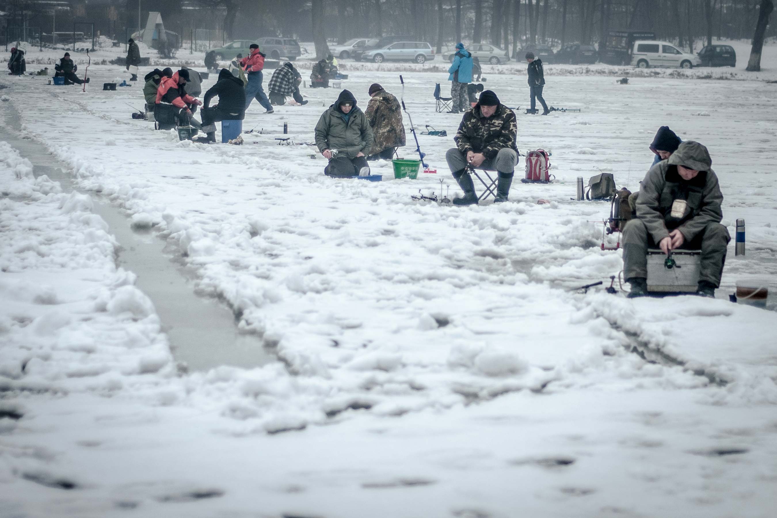 Międzysekcyjne zawody podlodowe - Staw Amendy.