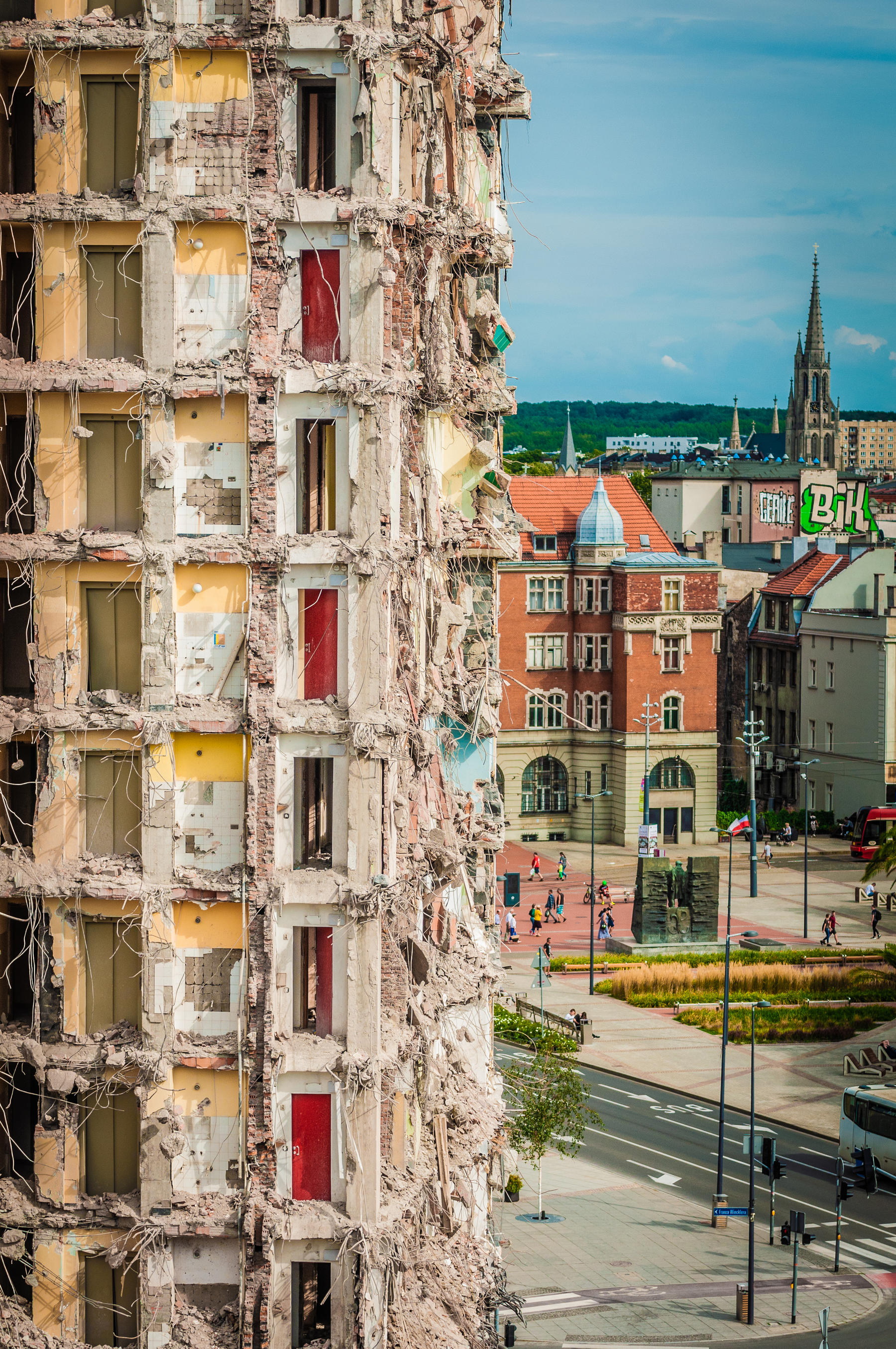 Katowice, ruiny Hotelu Silesia.